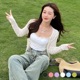 일라리 진주 버튼 시스루 가디건 SD-260322