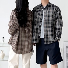 남녀 로에반 체크 남방 셔츠 SD-262024