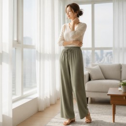 모리카 아이스쿨 차르르핏 와이드바지 SD-262046