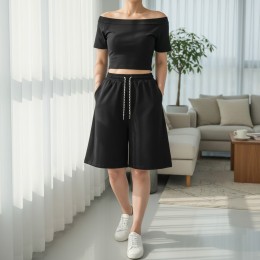 샤이건 벌룬 사이드 주름 5부 반바지 SD-260509