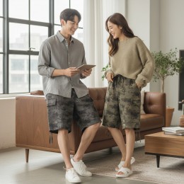일레인 남녀 댕글링 카고 밀리터리 버뮤다 SD-260534