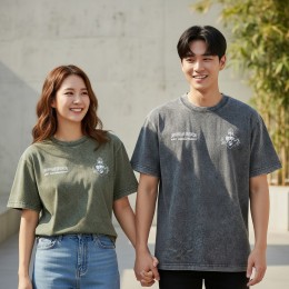 엔젤 남녀 피그먼트 워싱 반팔 티셔츠 SD-262060