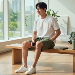 콜반 더블 빅포켓 버클 스트랩 반바지 SD-260622