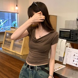 보넬 카울넥 멀티 스타일링 슬림핏 티셔츠 SD-260631