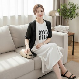 레터링 옆트임 캐주얼 롱 원피스 SD-262074
