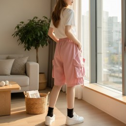 미오라 허리밴딩 카고 버뮤다 반바지 SD-262078