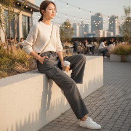 앤캠벨 남녀공용 카고 와이드 스트레이트 팬츠 SD-260818