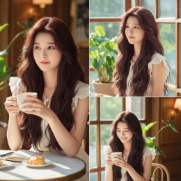 필라오 물결 웨이브 원터치 부분가발 SD-260908