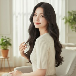 필라오 물결 웨이브 원터치 부분가발 SD-260908