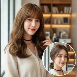 네이코 풀뱅 웨이브 메쉬 통가발 SD-260909