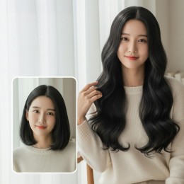 미뉴엣 내추럴 웨이브 메쉬 통가발 SD-260911