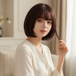 앤디라 풀뱅 내추럴 히메컷 단발 통가발 SD-260913