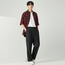 폴다르 앞핀턱 논페이드 데님 와이드바지 SD-260917