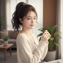 자키드 물결펌 포니테일 집게 가발 SD-260317