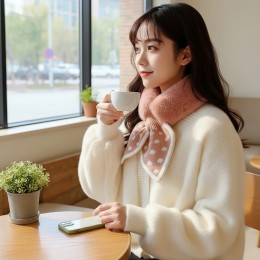 퓨션 리본도트 소프트 퍼 목도리 SD-262091