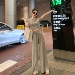 수젠 크롭탑 바지 스판 상하의세트 SH-200313