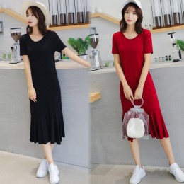 [Sale] 크로밍 반팔 플레어 롱원피스 SD-200439