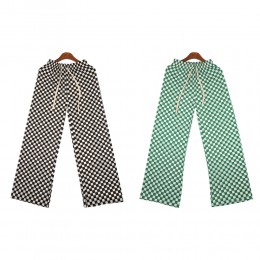 바둑 패턴 골지 와이드 허리밴딩팬츠 SD-220367