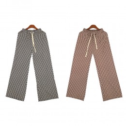 스타프 패턴 골지 와이드 허리밴딩팬츠 SD-220368