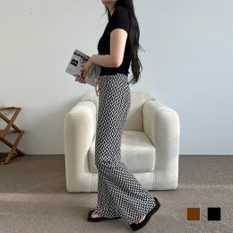모테드 패턴 밴딩 와이드 팬츠 SD-220368A
