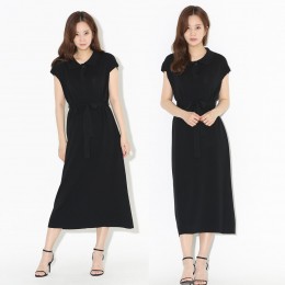 [Sale] 허리끈 카라 니트 롱원피스 SD-220412