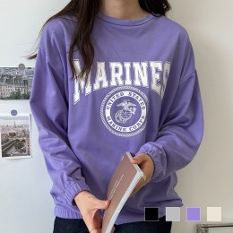 누크 여자 프린팅 오버핏 맨투맨 SD-220851