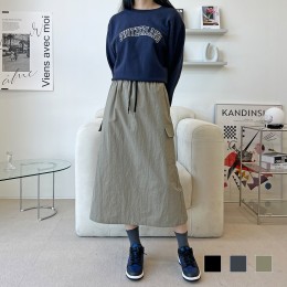 도로시아 나일론 카고 밴딩 롱 치마 SD-220970