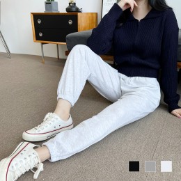 라이안 여자 무지 면 고무줄 조거 바지 SD-220982