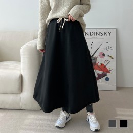 자비스 포켓 와이드 기모 롱스커트 SD-221063