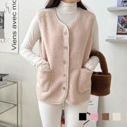 차차 포켓 뽀글이 조끼 SD-221182