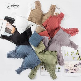 프릴 노와이어 브라렛 팬티 세트 SD-230614