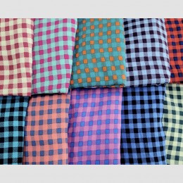 모몬 레이온 체크 원피스 반팔 SD-230701