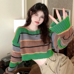 그린라인 오프숄더 크롭 니트 SD-230821