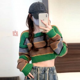 그린라인 오프숄더 크롭 니트 SD-230821