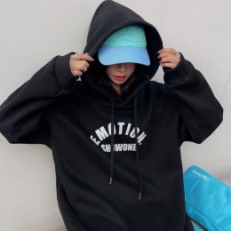 쇼원 프린팅 기모 롱 후드 원피스 SD-231109