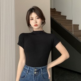 플리나 모크넥 반팔 티셔츠 SD-240518