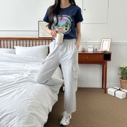 리챈스 307 면 카고 일자팬츠 SD-240550