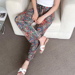 오리엔탈패턴 밴딩 여름 쿨 통바지 SD-240553