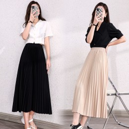 플옴 A라인 주름 플리츠 롱 스커트 SD-240556