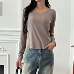 가렌 라인절개 스퀘어넥 긴팔티 SD-240924