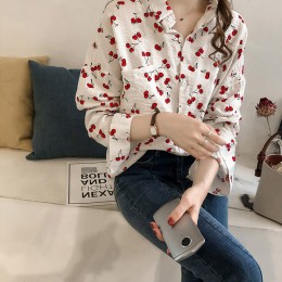 아처 가슴 포켓 체리 블라우스 SH-500313