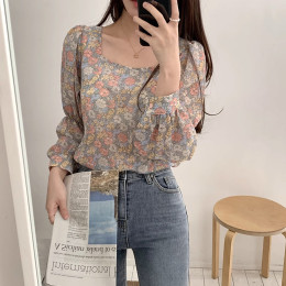 토날리 플라워 패턴 블라우스 SH-500314