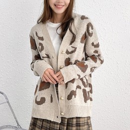 밀리크 패턴 니트 버튼 가디건 SH-500322