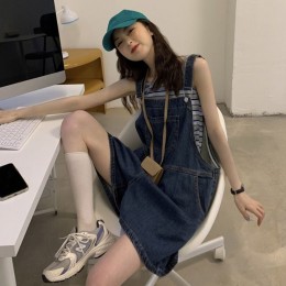 여자 멜빵 청반바지 SH-500377