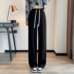 여자 핀턱 밑단 옆트임 일자 밴딩 팬츠 SH-500387