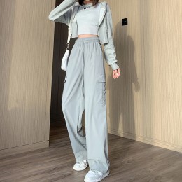 여자 쿨 카고 포켓 일자 밴딩팬츠 SH-500391