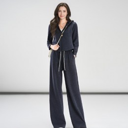 여성 크롭와이드라인 기모 하의츄리닝바지