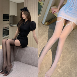 페이크 가터 15D 팬티스타킹 라인 투명 팬티스타킹 섹시 고탄력 레이스 밴드 스판