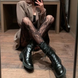꽃덩굴 패턴 망사 스타킹 2color