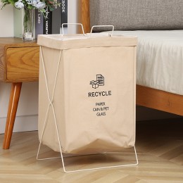 철제 프레임 접이식 분리수거함 휴지통 재활용  5color